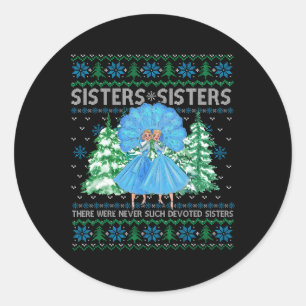 Sisters White Christmas Movie 1954 Xmas Snow Pajam Runder Aufkleber