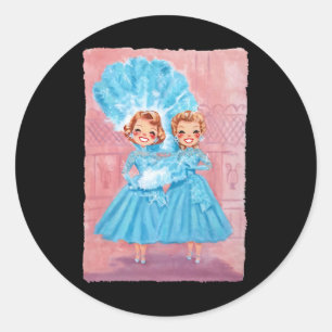 Sisters White Christmas Movie 1954 Xmas Snow Pajam Runder Aufkleber