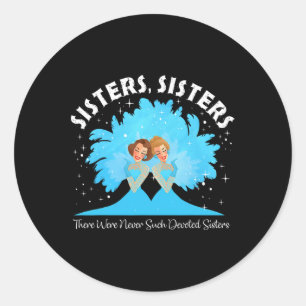 Sisters White Christmas Movie 1954 Xmas Snow Pajam Runder Aufkleber