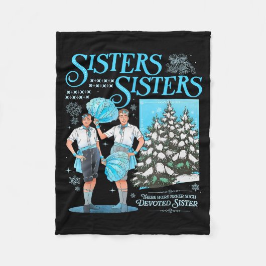 Sisters White Xmas Snowflake Pajamas Holiday Merry Fleecedecke (Vorderseite)