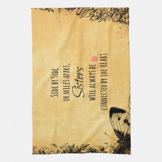 Sisters Zitat Geschirrtuch (Vertikal)