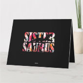 Sistersaurus Dinosaur Floral Sister Saurus Mütter Karte (Rückseite)