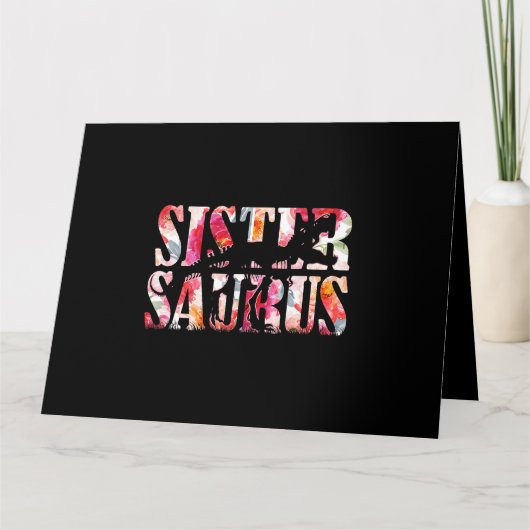 Sistersaurus Dinosaur Floral Sister Saurus Mütter Karte (Vorderseite)