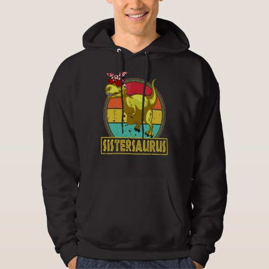 Sistersaurus Dinosaur Rex Muttertagsmatte Hoodie (Vorderseite)
