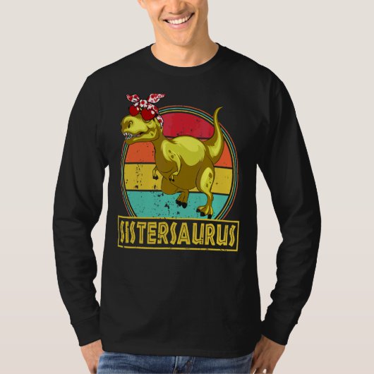 Sistersaurus Dinosaur Rex Muttertagsmatte T-Shirt (Vorderseite)