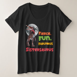 Sistersaurus Matching Sisters Dino-Mannschaft Desi Große Größe T-Shirt