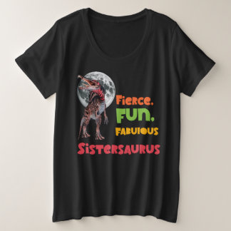 Sistersaurus Matching Sisters Dino-Mannschaft Desi Große Größe T-Shirt