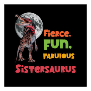 Sistersaurus Matching Sisters Dino-Mannschaft Desi Poster