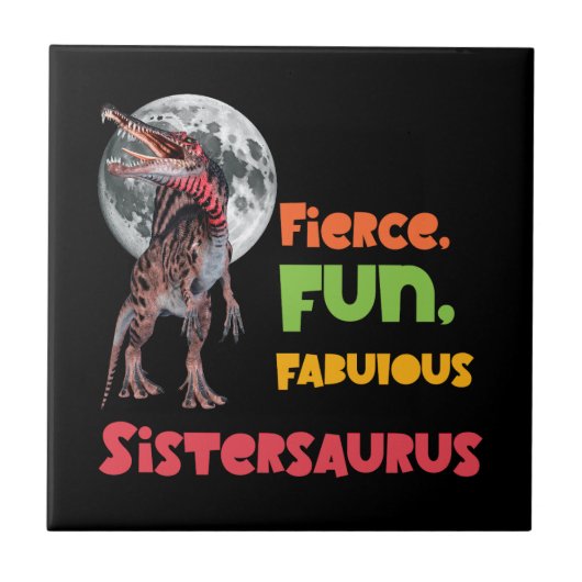 Sistersaurus passende Schwestern Dino-Mannschaft D Fliese (Vorderseite)