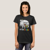 Sistersaurus Rex Dinosaur-Puzzle Blau Autismus-Bew T-Shirt (Vorne ganz)
