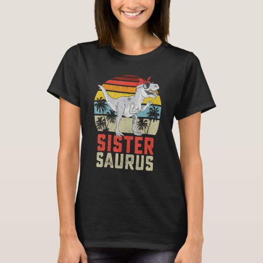 Sistersaurus Rex Dinosaur Sister Saurus Family Mat T-Shirt (Vorderseite)
