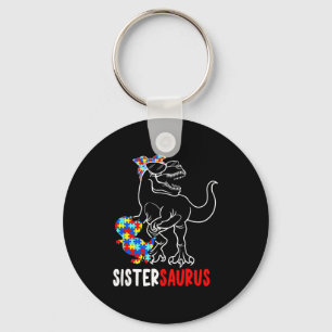Sistersaurus T Rex Dinosaur Autismus-Bewusstsein S Schlüsselanhänger