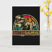Sistersaurus T Rex Dinosaurier Schwester Saurus Fa Karte (Gelbe Blume)