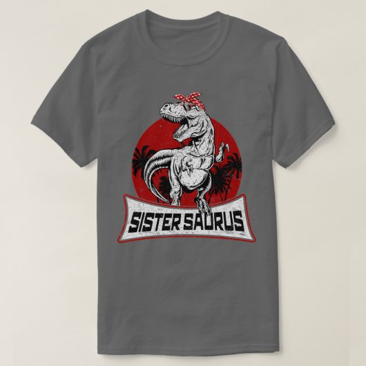 SisterSaurus T Rex Dinosaurier Sister Saurus Famil T-Shirt (Design vorne)