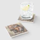 Sistine Chapel Ceiling: Cumaean Sibyl Michelangelo Steinuntersetzer (Seitenansicht)