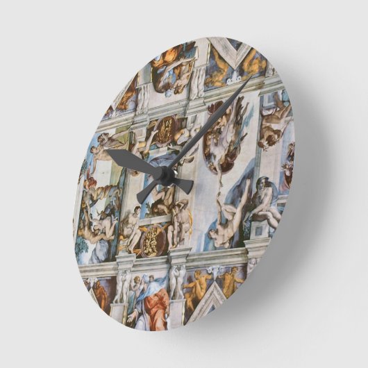 Sistine Chapel Ceiling Michelangelo Runde Wanduhr (Winkel)