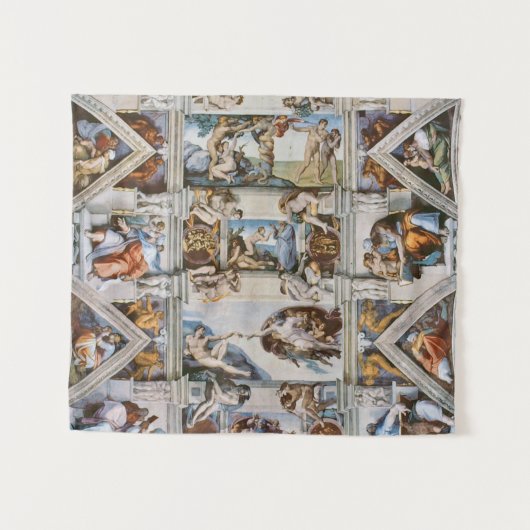 Sistine Chapel Ceiling Michelangelo Wandteppich (Vorderseite (Horizontal))