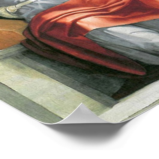 Sistine Chapel Ceiling - Prophet Joel Michelangelo Poster (Ecke)