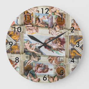 Sistine Chapel Michelangelo - Vatican, Rome, Italy Große Wanduhr