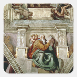 Sistine Kapellen-Decke, 1508-12 Quadratischer Aufkleber