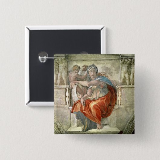 Sistine Kapellen-Decke: Delphic Sibyl Button (Vorne & Hinten)