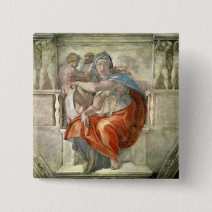 Sistine Kapellen-Decke: Delphic Sibyl Button