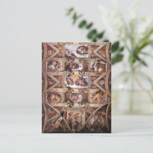 Sistine Kapellen-Decke Postkarte (Stehend Vorderseite)