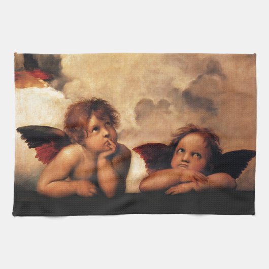 Sistine Madonna 2 Angels by Raphael Handtuch (Horizontal)