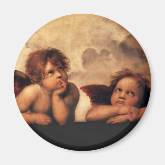 Sistine Madonna 2 Angels by Raphael Magnet
