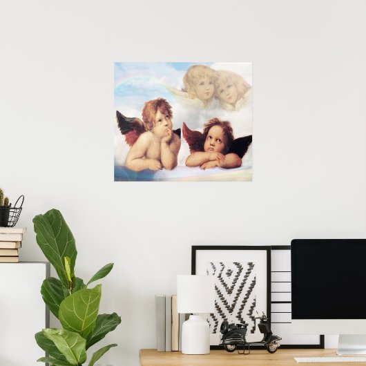 Sistine Madonna 2 Angels by Raphael Poster (Heimbüro)