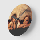 Sistine Madonna 2 Angels by Raphael Runde Wanduhr (Winkel)