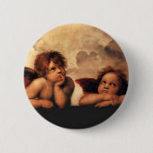 Sistine Madonna 2 Engel durch RAPHAEL Button (Vorderseite)
