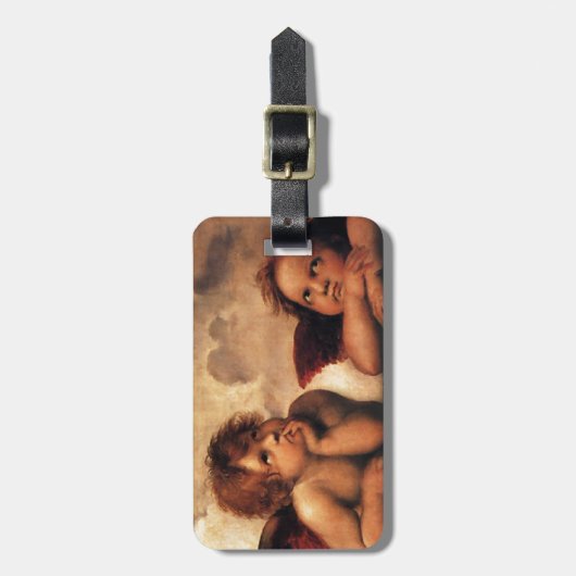 Sistine Madonna 2 Engel durch RAPHAEL Gepäckanhänger (Vorderseite vertikal)