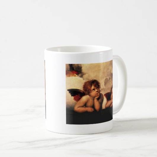 Sistine Madonna 2 Engel durch RAPHAEL Kaffeetasse (VorderseiteRechts)