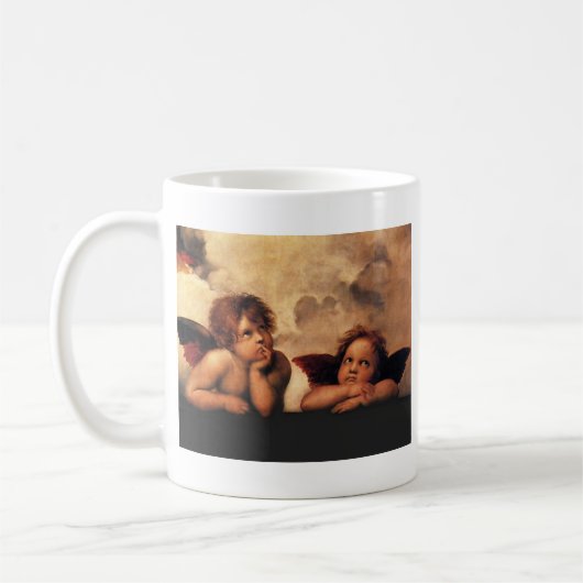 Sistine Madonna 2 Engel durch RAPHAEL Kaffeetasse (Links)