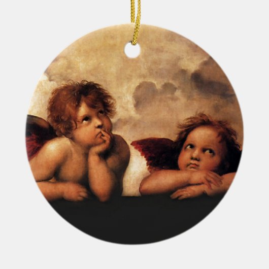 Sistine Madonna 2 Engel durch RAPHAEL Keramik Ornament (Vorne)