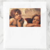 Sistine Madonna 2 Engel durch RAPHAEL Rechteckiger Aufkleber (Tasche)