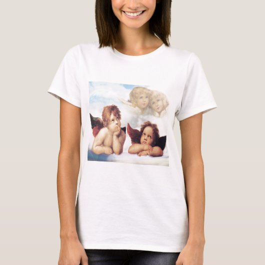 Sistine Madonna 2 Engel durch RAPHAEL T-Shirt (Vorderseite)
