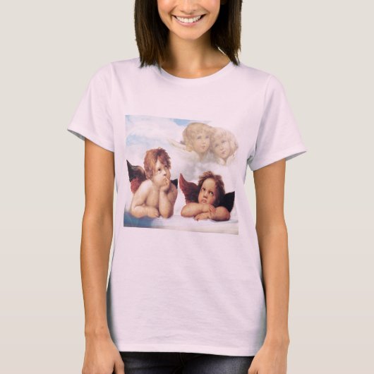Sistine Madonna 2 Engel durch RAPHAEL T-Shirt (Vorderseite)