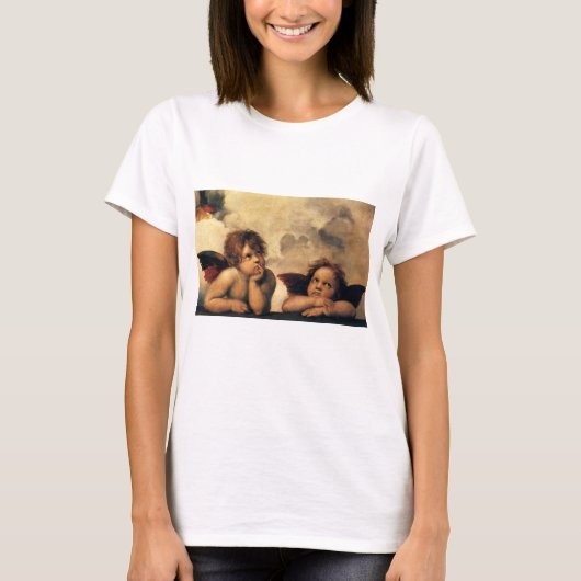 Sistine Madonna Angels by Raphael Sanzio T-Shirt (Vorderseite)
