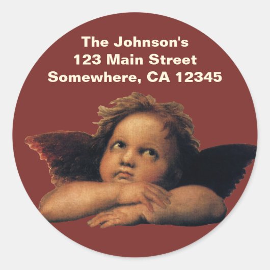 Sistine Madonna, Angels Detail: Raphael Sanzio Runder Aufkleber (Vorderseite)