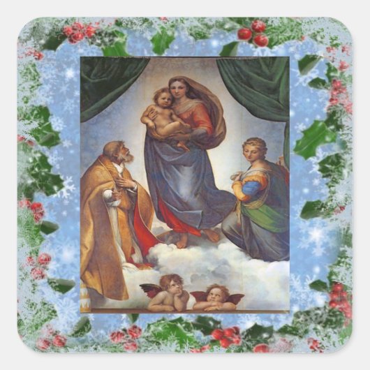 Sistine Madonna Christmas Sticker (Vorderseite)