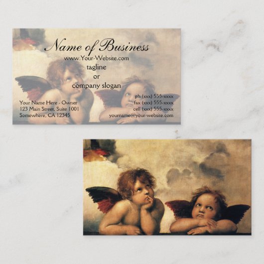 Sistine Madonna del Sasso Raffaello Visitenkarte (Vorne/Hinten)