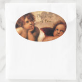Sistine Madonna Denken Sie an Sie... Ovaler Aufkleber (Tasche)