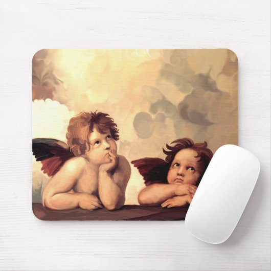 Sistine Madonna Engel Raffaelo Sanzio Mousepad (Mit Mouse)