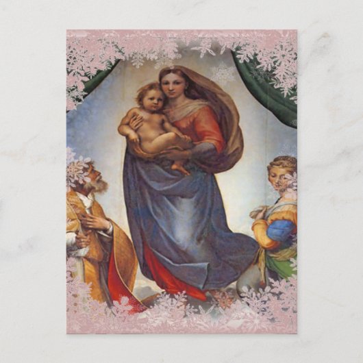 Sistine Madonna Holiday Feiertagspostkarte (Vorderseite)