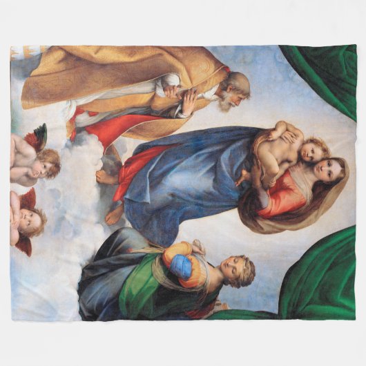 Sistine Madonna, Raphael Fleecedecke (Vorderseite (Horizontal))