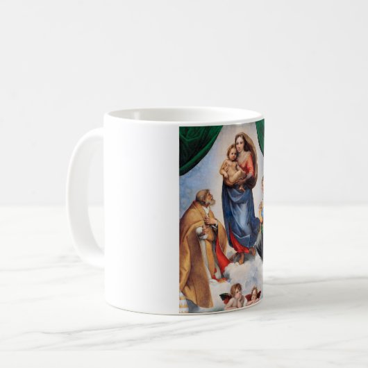 Sistine Madonna, Raphael Kaffeetasse (Vorderseite Links)