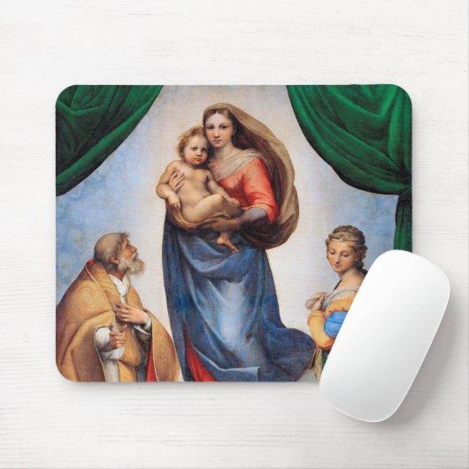 Sistine Madonna, Raphael Mousepad (Mit Mouse)