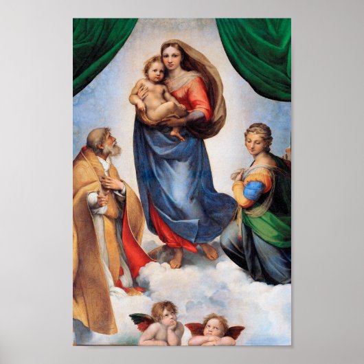 Sistine Madonna, Raphael Poster (Vorne)